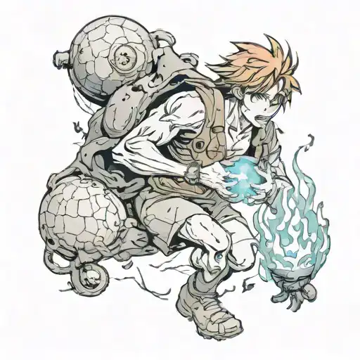 Atlas carrying calcifer tattoo design idea