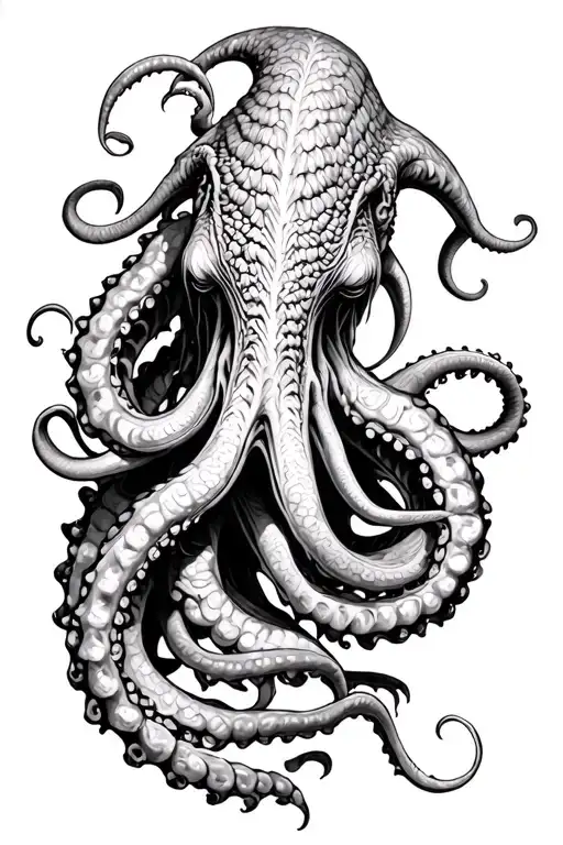 cthulhu tentacle kraken mythical tattoo design idea