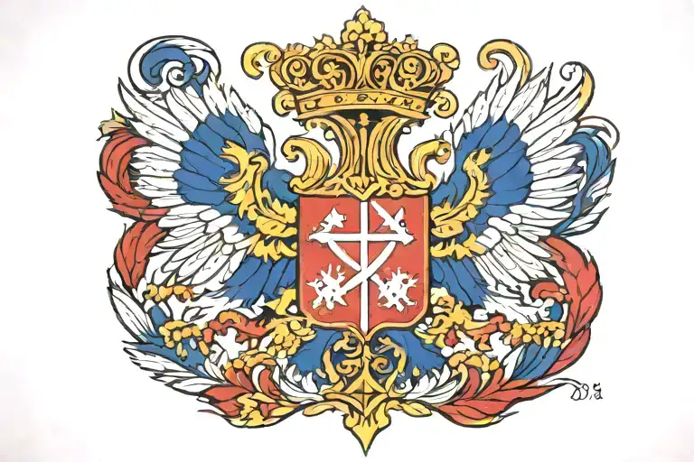 czech flag waving tattoo design idea