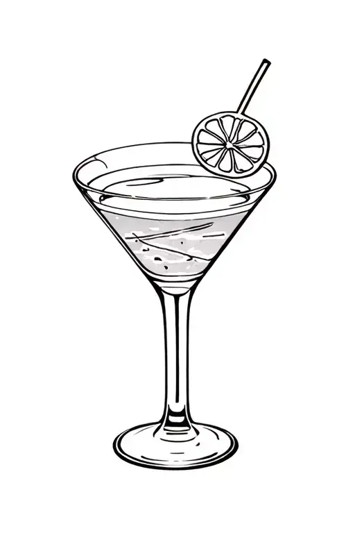 old fashioned cocktail tattoo design idea