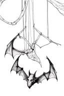 bat hanging upside tattoo design idea