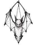 bat hanging upside tattoo design idea