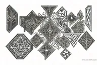 abjuration magic runes engraved arcane symbols tattoo design idea