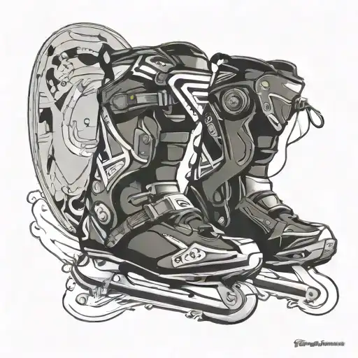 Adventure motorcycle sailing boot skiing tattoo design idea
