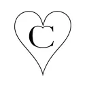 heart shape outline incorporating letter C tattoo design idea