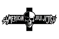 a cross but make it like a split face figure so the face is a skull,skeleton. words saying American jiu jitsu on cross  tattoo design idea
