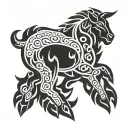 sheep with wolf teeth tattoo design idea