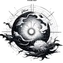 Pulsar Map line work tattoo design idea
