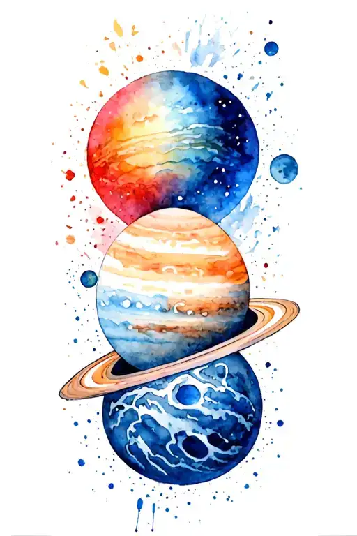 solar system planets tattoo design idea