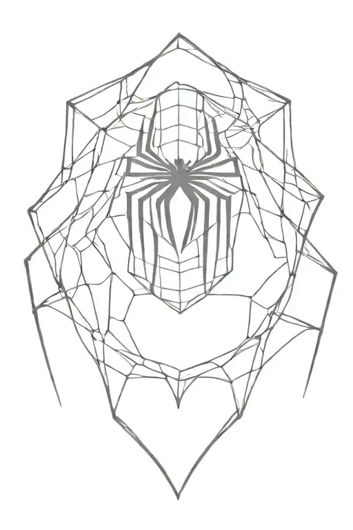 spiderman logo with shading around it tattoo design idea