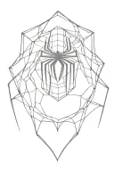 spiderman logo with shading around it tattoo design idea