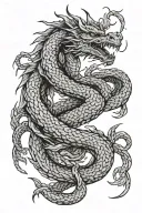 angry braided dragon tattoo design idea