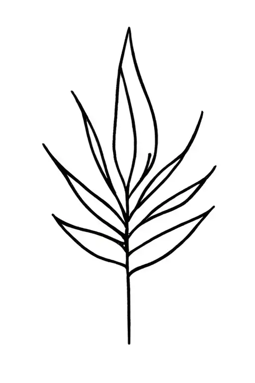 simple line cursive agave into a minimalist bouque at the top on my spine tattoo design idea