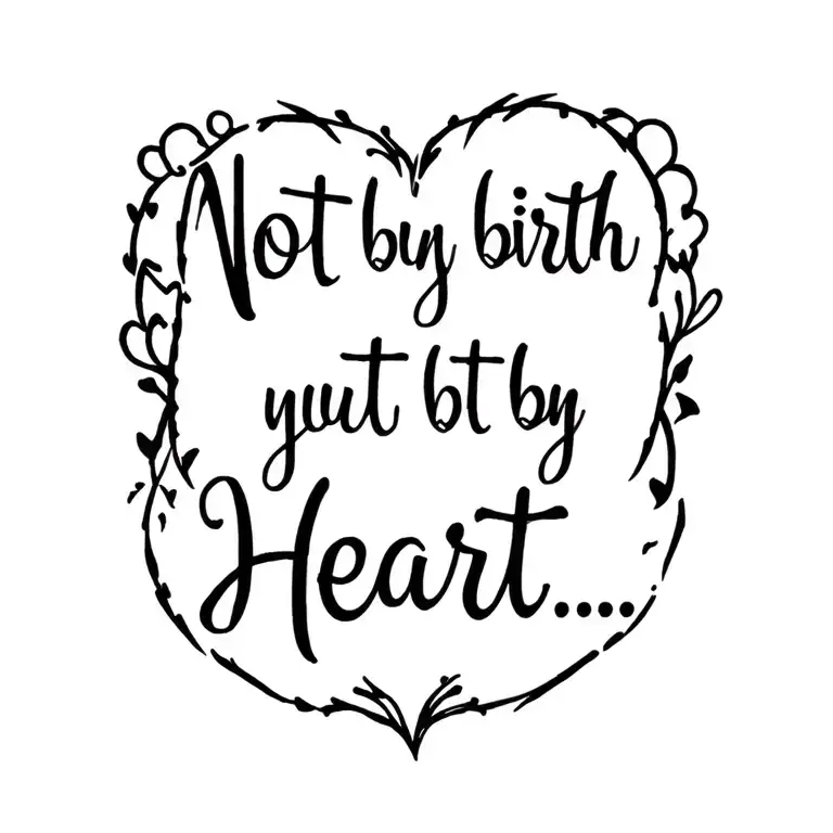 "Not by birth yet by Heart..." Aunt And Niece tattoo design idea
