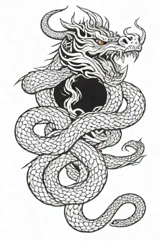 king, cobra, bull, dragon, fire, ruler tattoo design idea