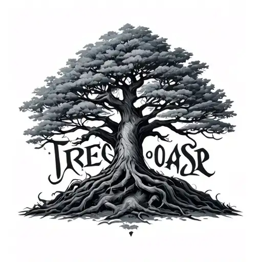 tree word oscar tattoo design idea