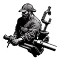 metal worker machinist tattoo design idea