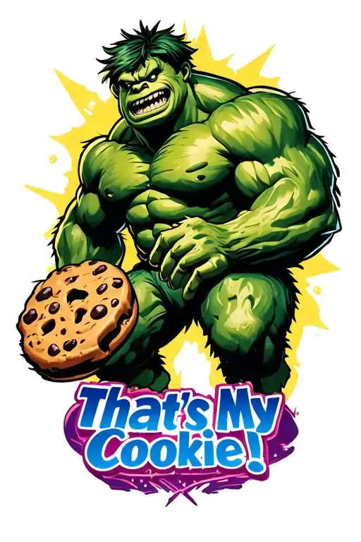 "That’s My Cookie!" hulk cookie monster coming tattoo design idea