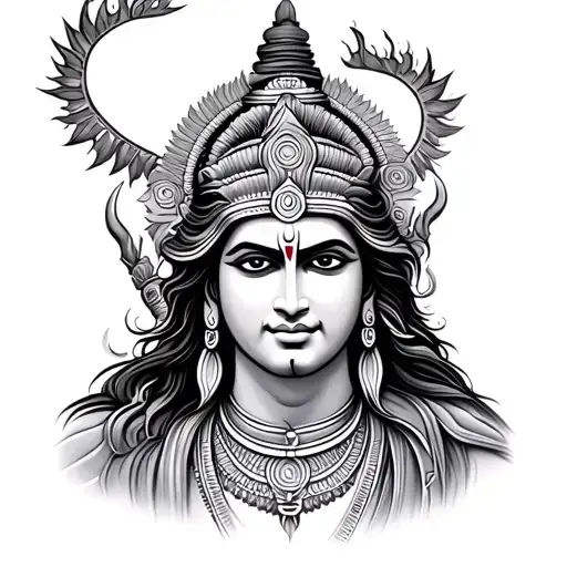 Hindu god shiva rudra tattoo design idea