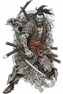Zombie samurai tattoo design idea