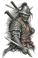 Zombie samurai tattoo design idea