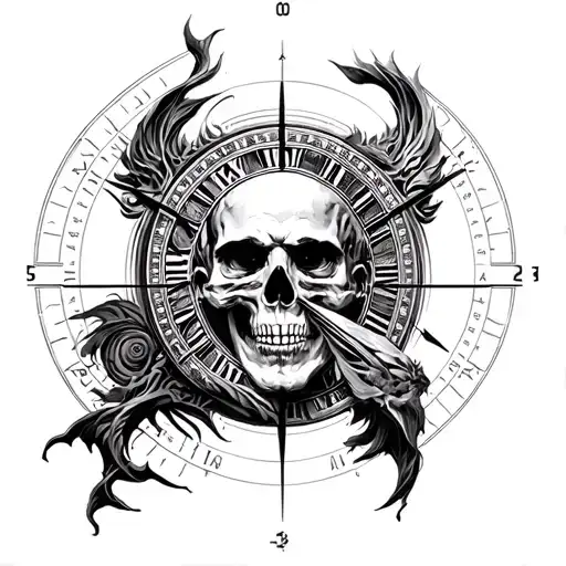 chronos sculpture dynamic Angle tattoo design idea