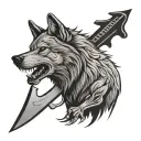 wolf Halloween chainsaw howling tattoo design idea