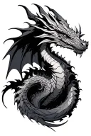 Steampunk dragon surrounded tattoo design idea