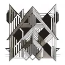 art deco skyscraper tattoo design idea