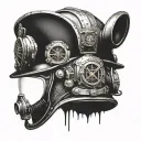 Incorporate a Navy diver helmet and firefighter helmet overlapping tattoo design idea