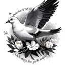 psalms 144 1 Bible verse with dove and shading tattoo design idea