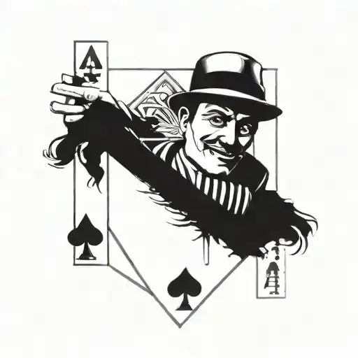 Mafia themed playing card tattoo design idea