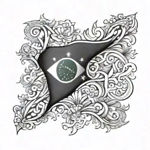 Brazil flag , 10 number tattoo design idea