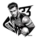 Beckham 23 number tattoo design idea