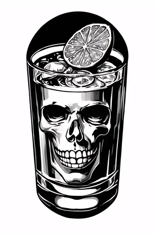 tequila shot tattoo design idea