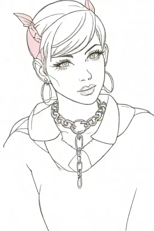 Sissy Slave Pink Leather Collar-with-chain-leash Pixie-cut Brown Hair Blue Eyes Flat Chest Tattoo tattoo design idea