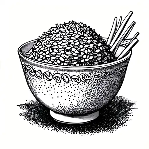 mango sticky rice bowl tattoo design idea