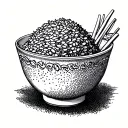 mango sticky rice bowl tattoo design idea