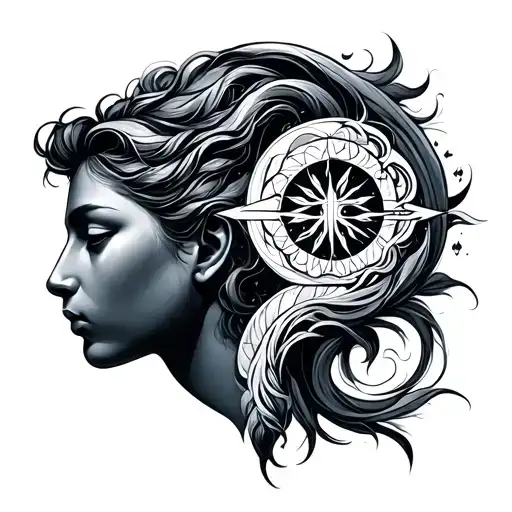 Gemini and Aquarius symbol integrated tattoo design idea