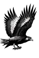 black theme hawk soaring tattoo design idea