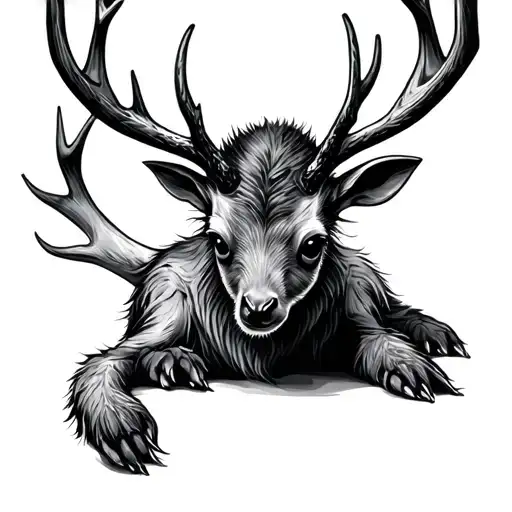 cute baby wendigo tattoo design idea