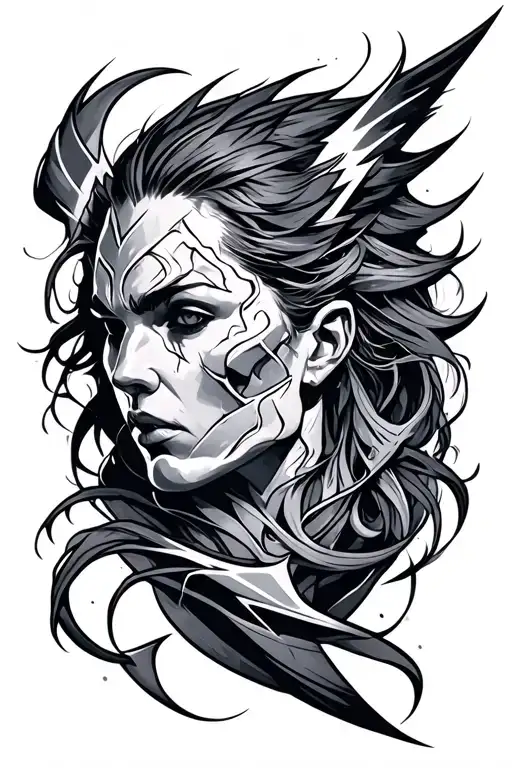 thunderbolt tattoo design idea