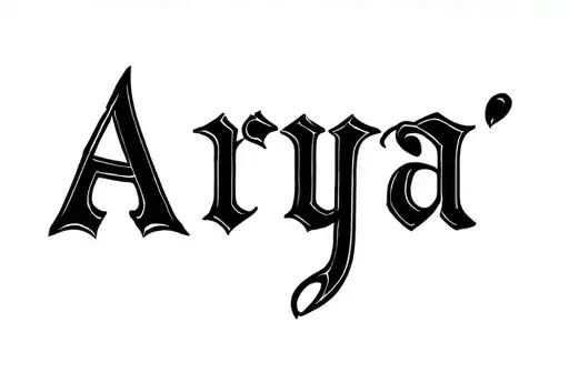 "Arya" tattoo design idea