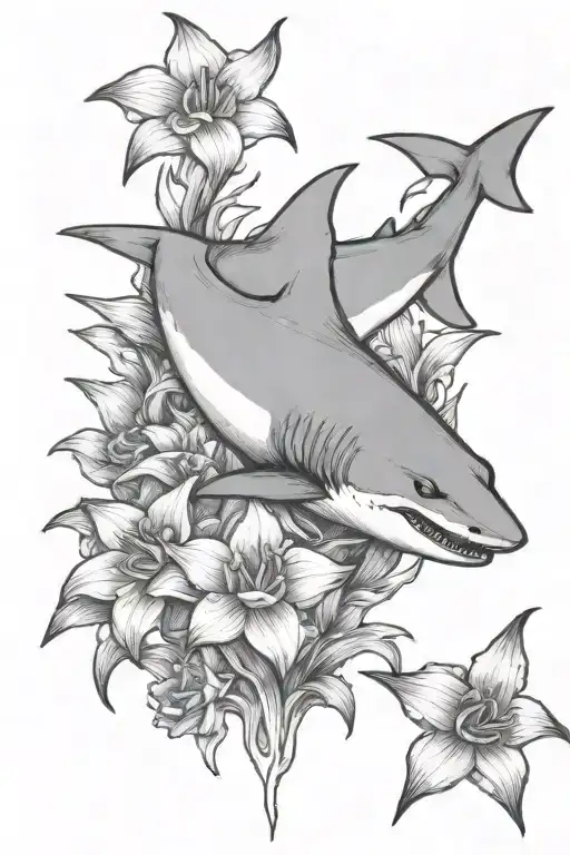 delete the teeth and the eyes of the shark and make it smaller and the head should be where the tail is tattoo design idea