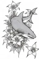 delete the teeth and the eyes of the shark and make it smaller and the head should be where the tail is tattoo design idea