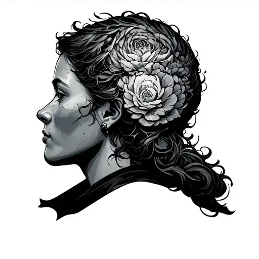 overthinking head tattoo design idea