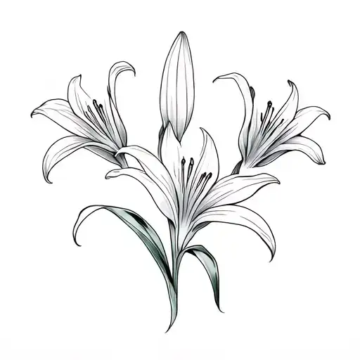 3 easter lilies tattoo design idea
