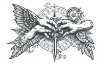 creation of adam with roman numeral of 4 tattoo design idea