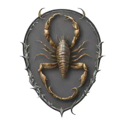 scorpion stinging tattoo design idea