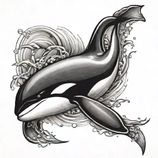 orca whale tattoo design idea